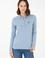 Kadın Açık Mavi Basic Polo Yaka Sweatshirt