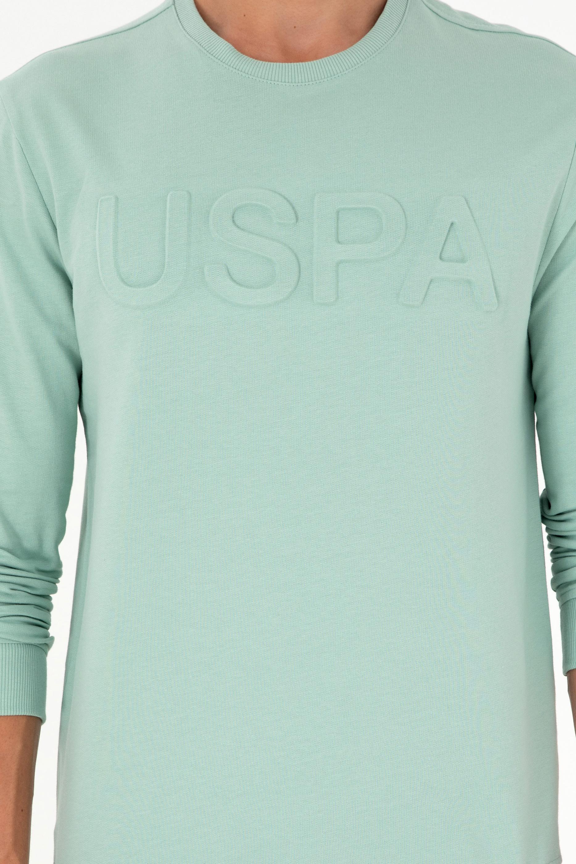 Erkek Su Yeşili Basic Sweatshirt