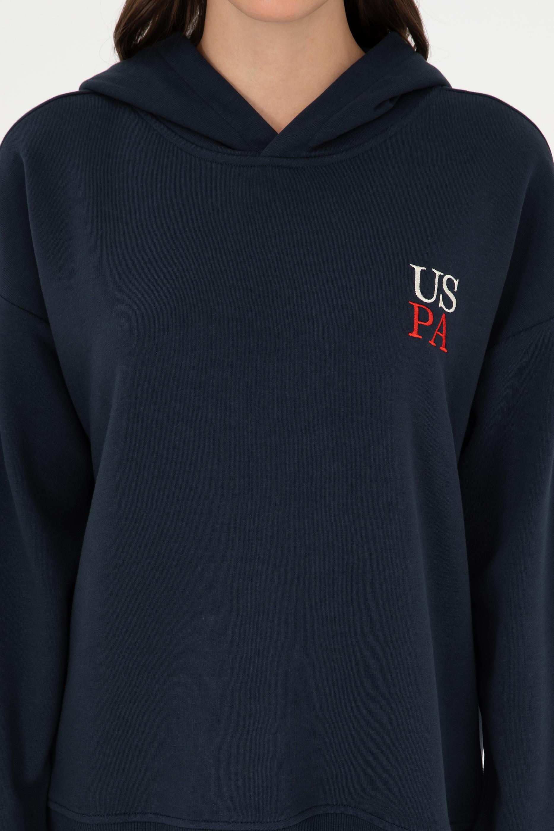 Kadın Lacivert Kapüşonlu Sweatshirt