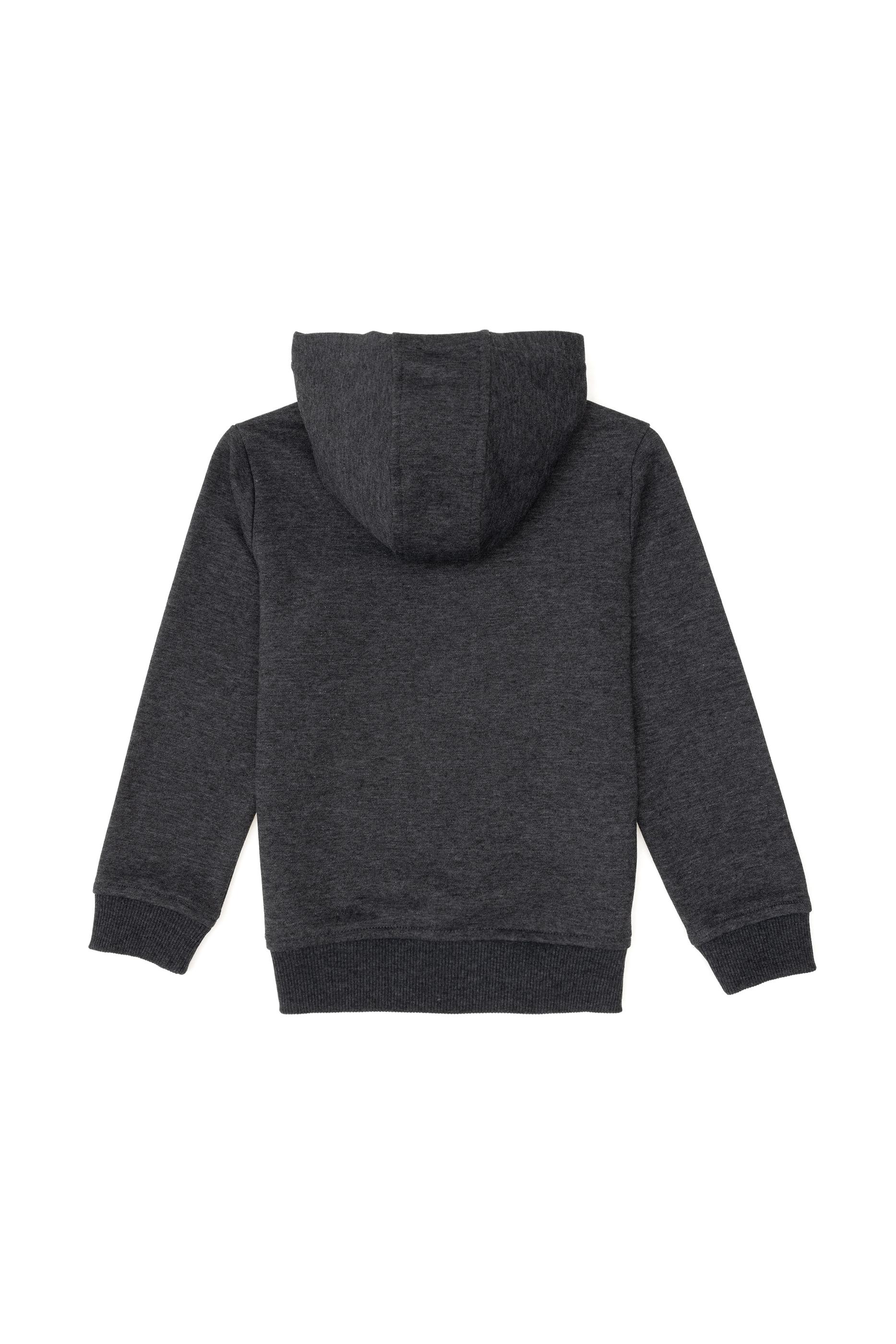 Erkek Çocuk Siyah Basic Kapüşonlu Sweatshirt