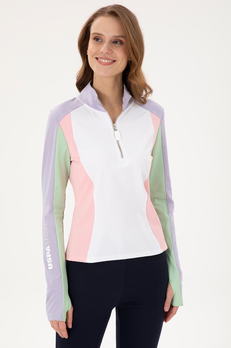 Kadın Lila Dik Yaka Sweatshirt