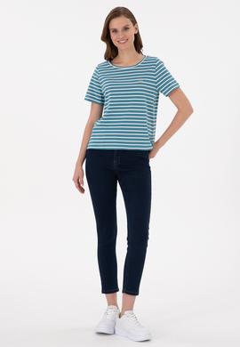 Kadın Koyu Mavi Jean Pantolon