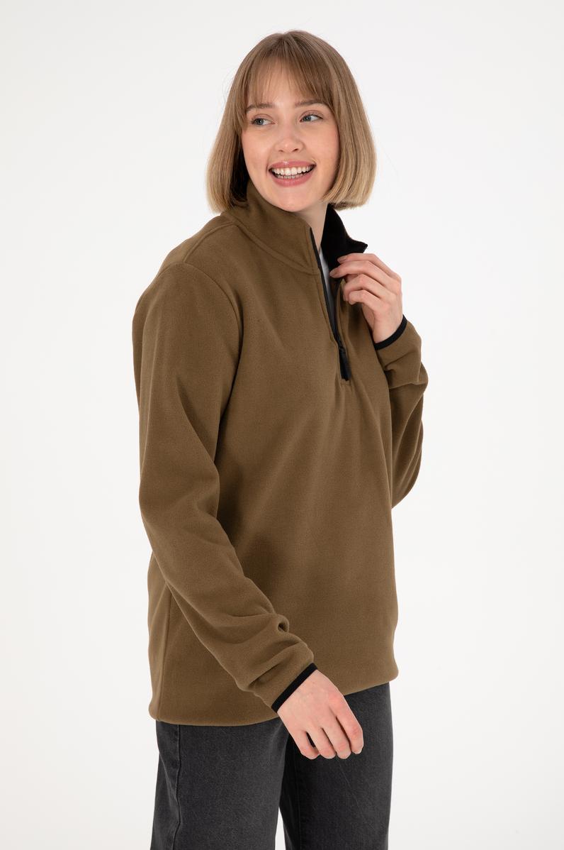Erkek Haki Basic Sweatshirt