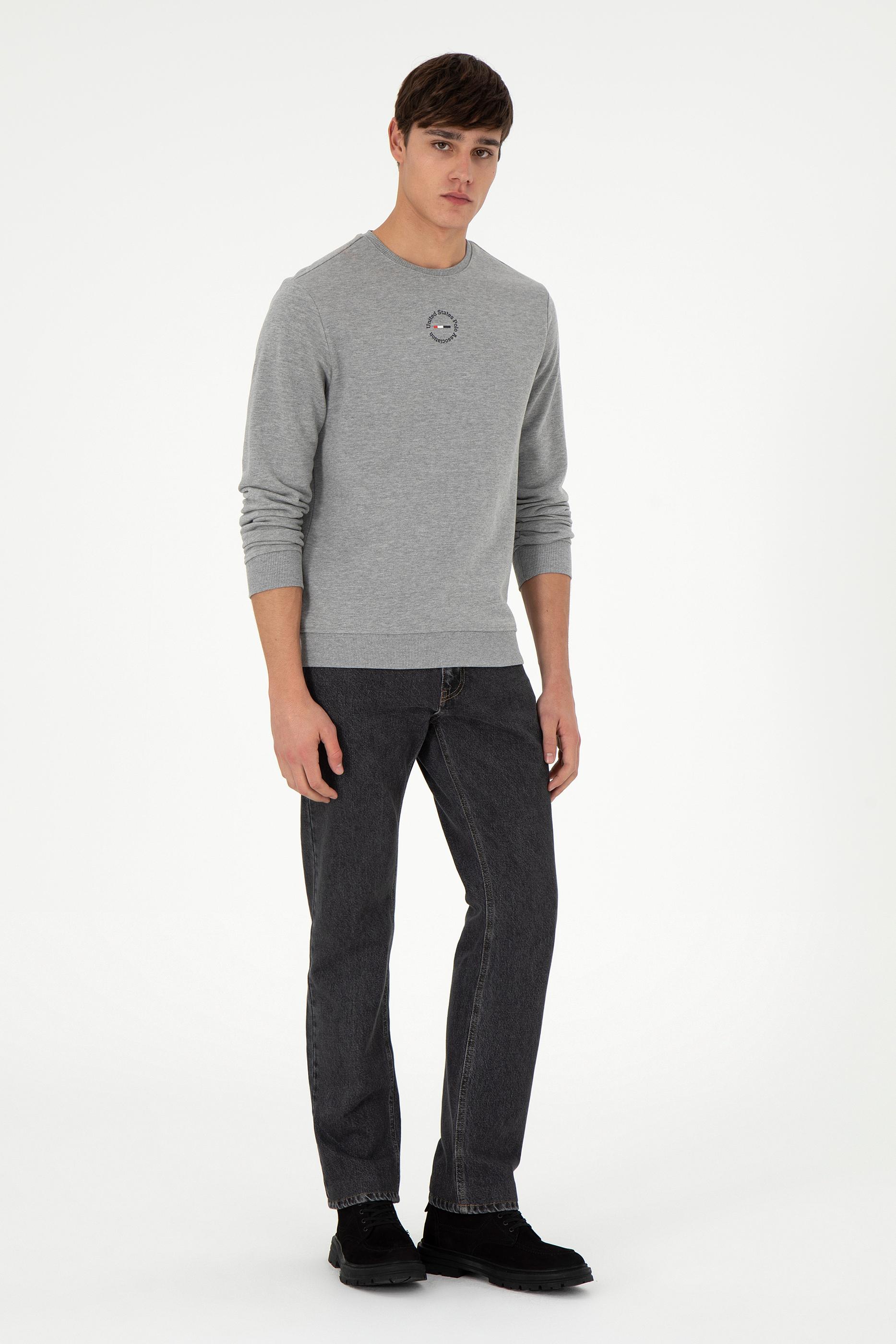 Erkek Gri Melanj Sweatshirt