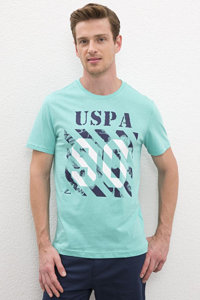 Erkek Mint Yeşili Bisiklet Yaka T-Shirt