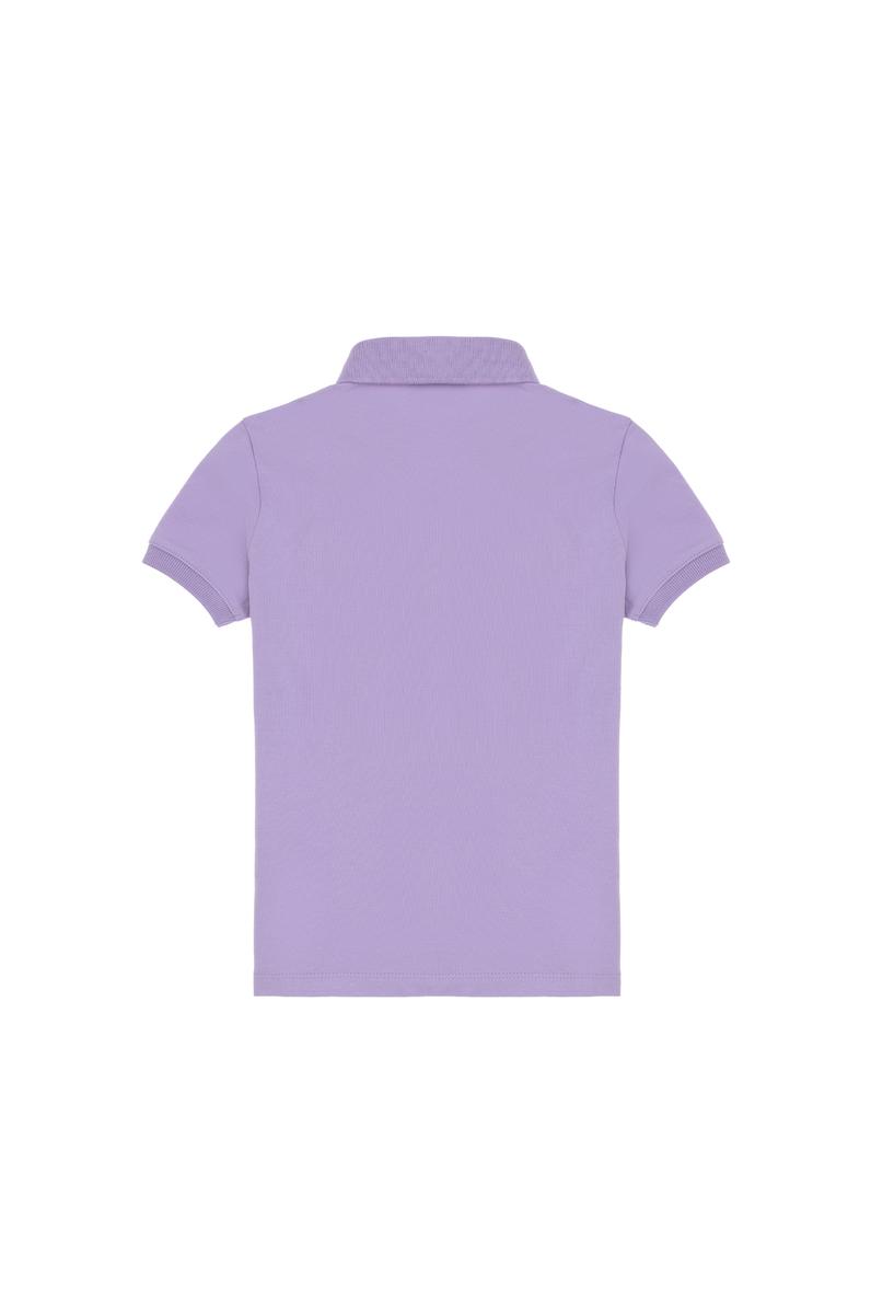 Kız Çocuk Lila Polo Yaka Basic Tişört