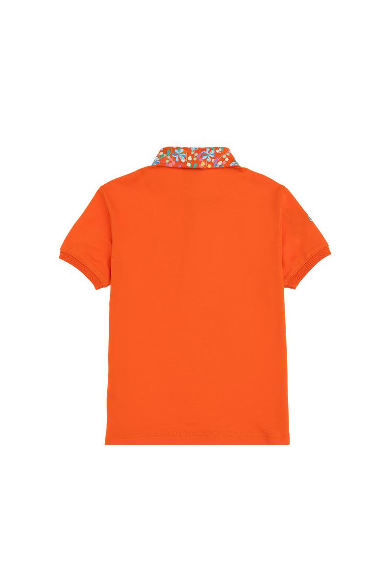 Kız Çocuk Nar Çiçeği Polo Yaka Basic Tişört