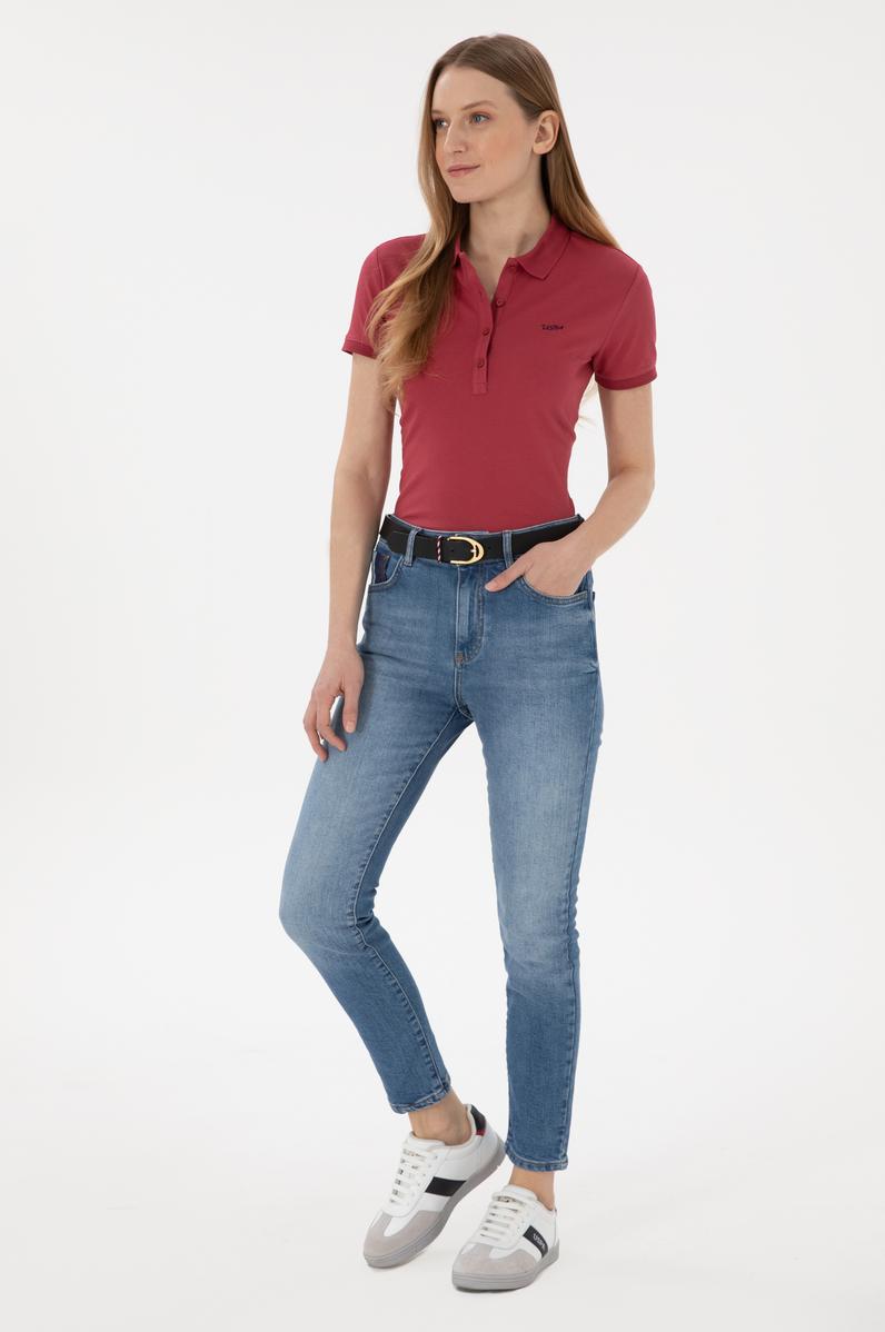 Kadın Mavi Slim High Waist Fit Jean Pantolon