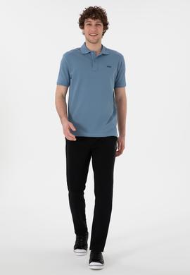 Erkek Slim Fit Düz Paça Siyah Eşofman Altı
