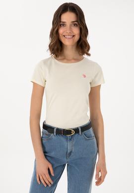 Kadın Krem Basic Tişört