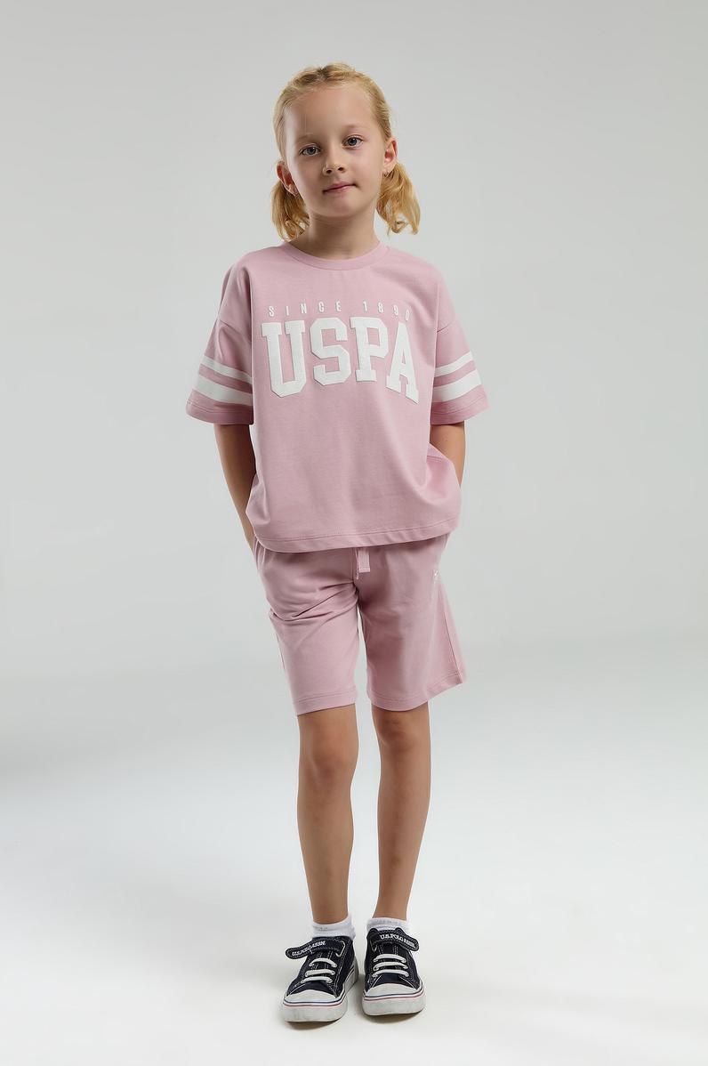 Kız Çocuk Pembe Şortlu Pijama Takımı
