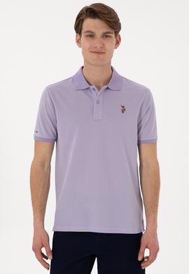 Erkek Regular Fit Polo Yaka Lila Basic Tişört
