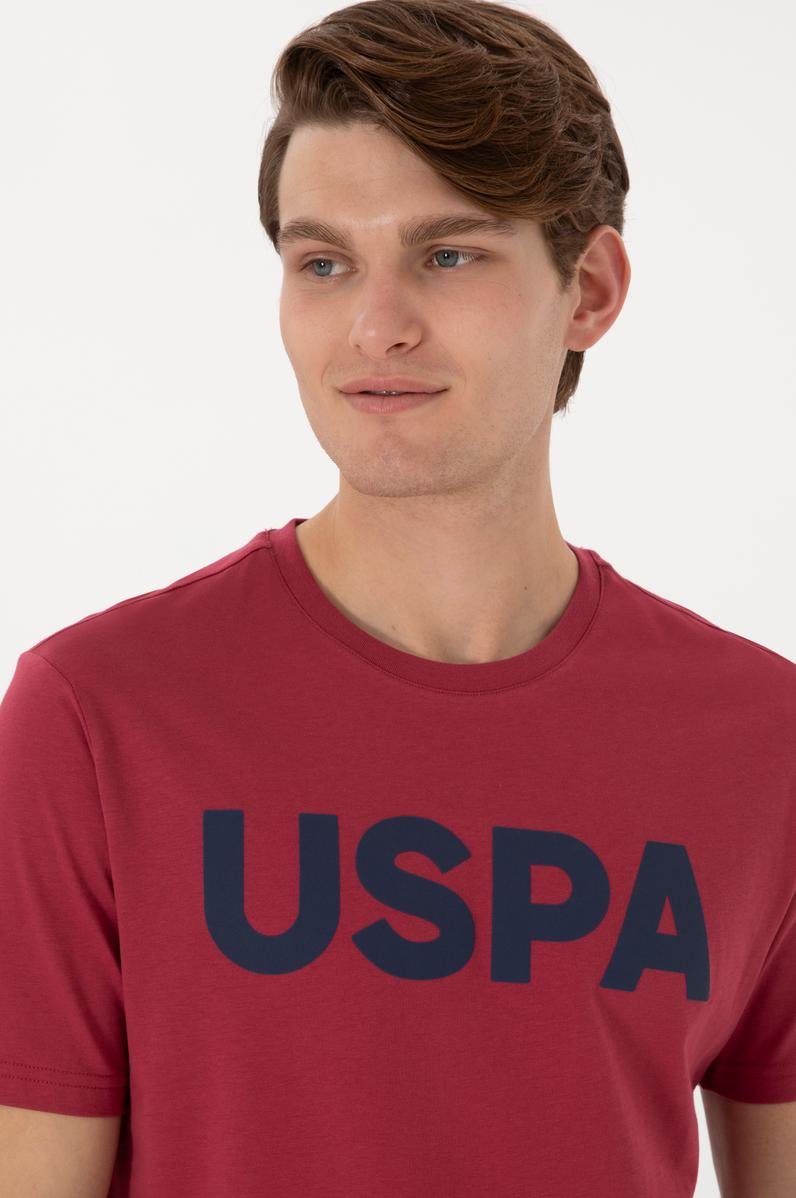 Erkek Regular Fit Bisiklet Yaka Vişne Basic Tişört
