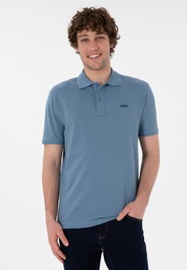 Erkek Regular Fit Polo Yaka Koyu Mavi Basic Tişört
