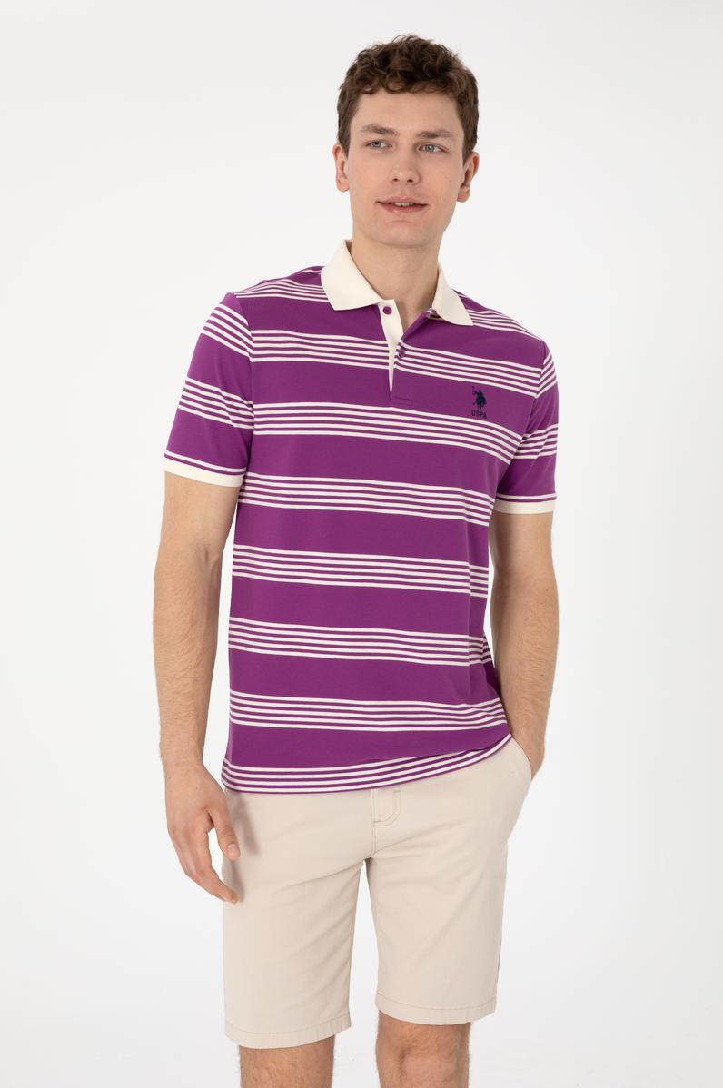 Erkek Regular Fit Polo Yaka Menekşe Tişört