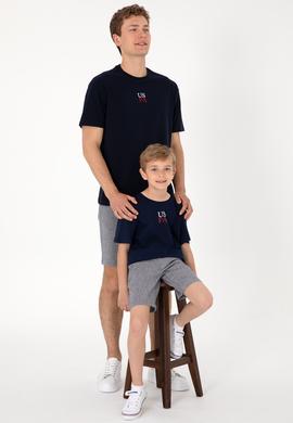 Erkek Çocuk Lacivert Oversize Bisiklet Yaka Tişört