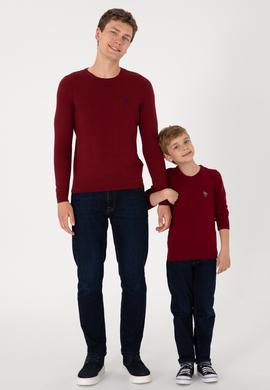 Erkek Bordo Basic Kazak