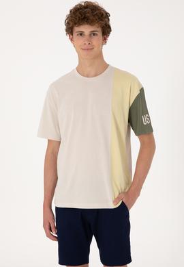Erkek Comfort Fit Bisiklet Yaka Taş Tişört