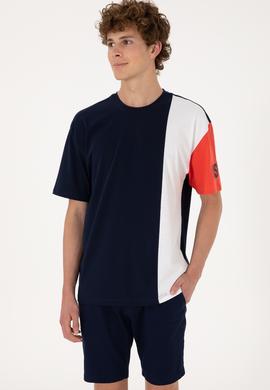 Erkek Comfort Fit Bisiklet Yaka Lacivert Tişört