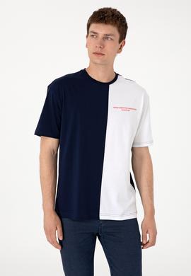 Erkek Comfort Fit Bisiklet Yaka Lacivert Tişört