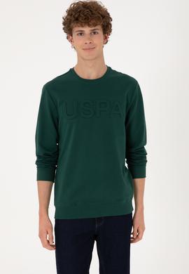 Erkek Koyu Yeşil Basic Sweatshirt