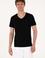 Erkek Slim Fit V Yaka Siyah Basic Tişört