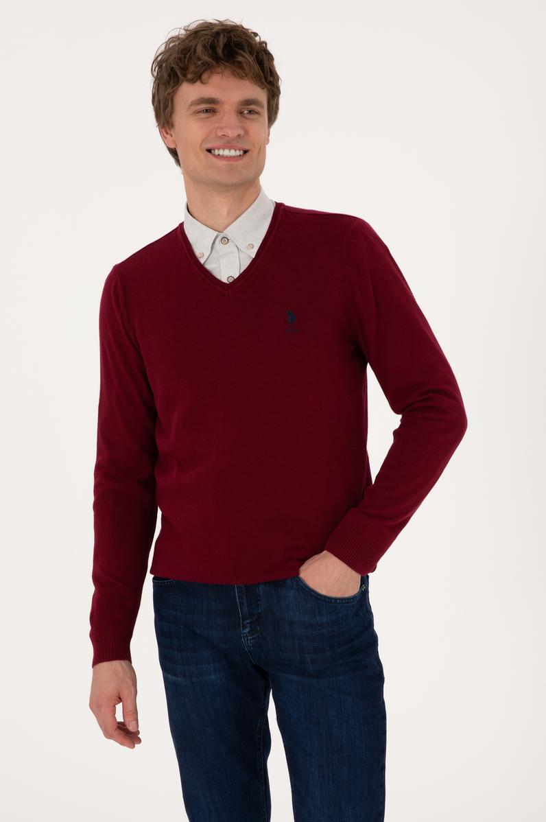 Erkek Bordo Basic Kazak