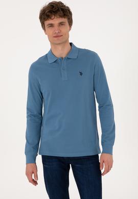 Erkek Koyu Mavi Basic Sweatshirt