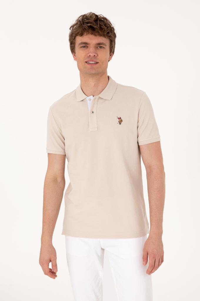 Erkek Slim Fit Polo Yaka Taş Basic Tişört