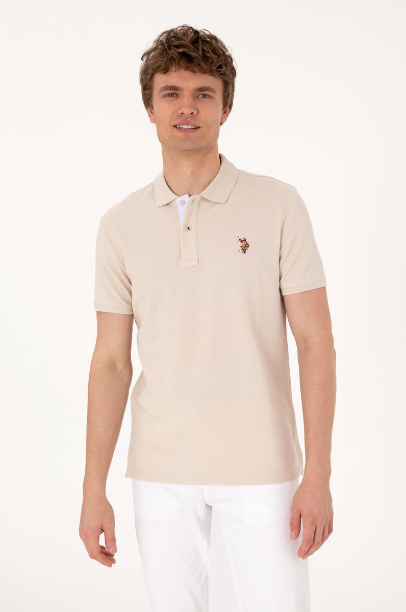 Erkek Slim Fit Polo Yaka Taş Basic Tişört