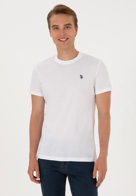 Erkek Regular Fit Bisiklet Yaka Beyaz Basic Tişört
