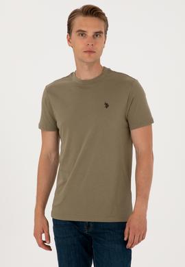 Erkek Regular Fit Bisiklet Yaka Vizon Basic Tişört