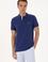 Erkek Slim Fit Polo Yaka Açık Lacivert Basic Tişört